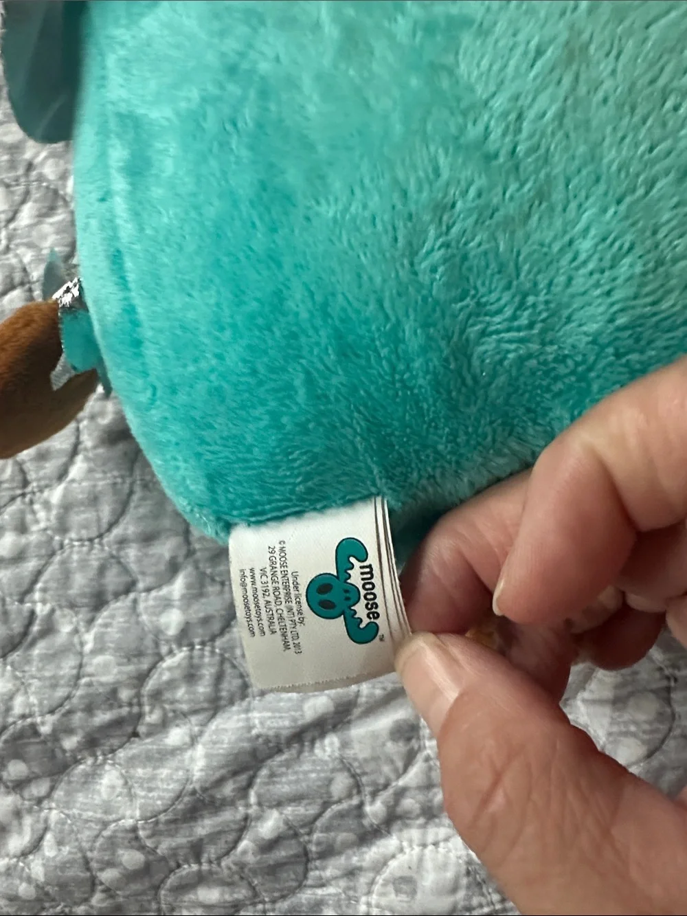Shopkins Teal Chocolate Bar Plush Toy with Brown Accents